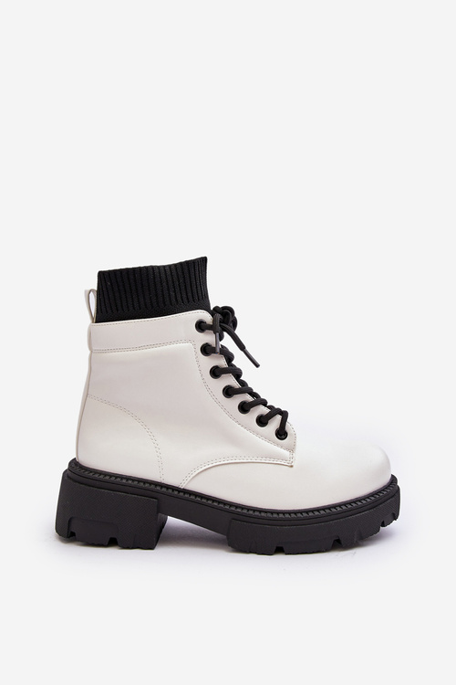 Women's boots with black and white scarf Rivella