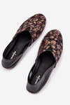 Leather Patterned Ballet Flats Maciejka T1929-71 Black