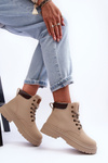 Women's Quilted Lined Lace-Up Boots Beige Corbin 