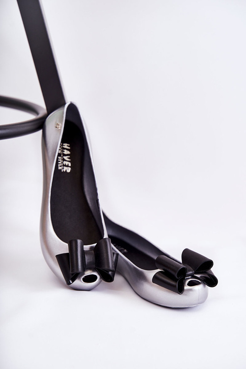 Women's Rubber Ballerinas With A Bow Silver Florret