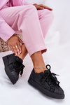 Zdobione Damskie Sneakersy Na Platformie Czarne Eanneth