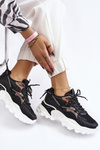 Women's Sport Shoes Laced On The Platform Black Minea