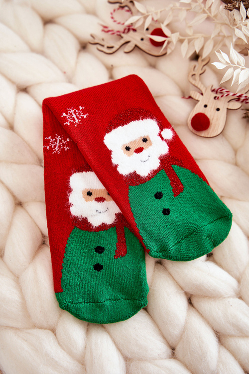 Children's Thermoactive Christmas Socks Santa Claus Red