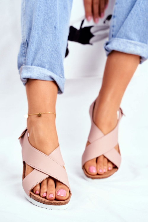 Sandały Damskie Big Star Pudrowy Róż FF274624