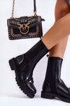 Women's Slip-On Boots With A Chain Black Maliya