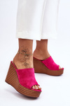Light Flip Flops On Chunky Platform Fuchsia Good Vibe