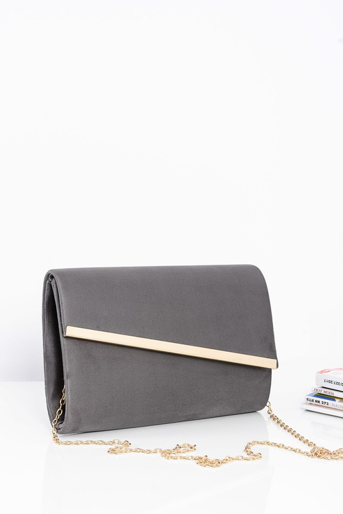 Fashionable Women's Suede Clutch Bag On Gold Chain