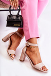 Women's Sandals On Heel Beige Lexi