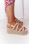 Sandals On A Braided Platform Beige Crazy In Love