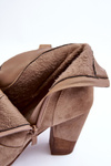 Suede Cowboy Boots On The Heel Beige Tanner