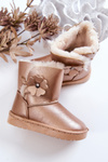 Children's Snow Boots With Flower Gold Bianca