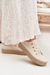 Women's Platform Sneakers With Braiding Beige Princa