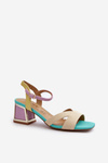 Women's Elegant Sandals with Stiletto Heel Purple D&A MR38-549