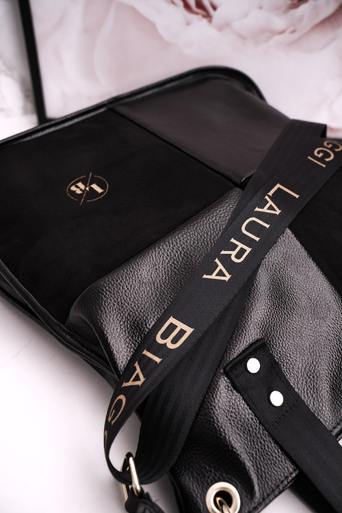 Large Shopper Bag With Detachable Strap LAURA BIAGGI Black