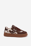 Women's Sneakers On Platform With Patches Brown Denissa