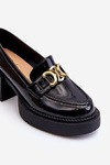 Fashionable Brogues Pumps On Massive Heels Black Imani