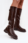Insulated Women's Boots Low Heel with Buckles Chocolate Sorelle