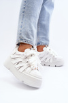 White Chunky Platform Sneakers Zazoo 2F-7033