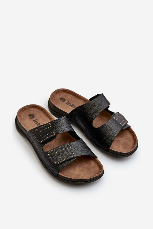 Comfortable Men's Flip Flops with Velcro Straps Inblu GV00002I Black
