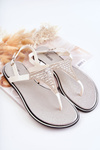 Women's sandals flip-flops with ornaments White Atlanta