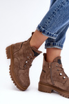 Women's Low Boots Insulated with Zip Dark Beige Cameronia