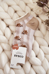 Women's Socks With Flowers Cosas Beige