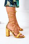 Lace-up High Heel Sandals Yellow Catwalk