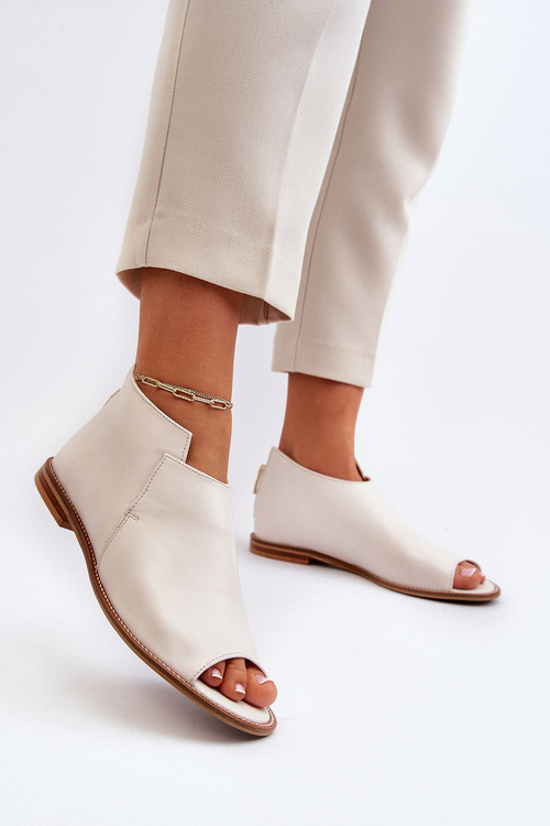 Sandały Skóra Damskie Białe Laura Messi 2443