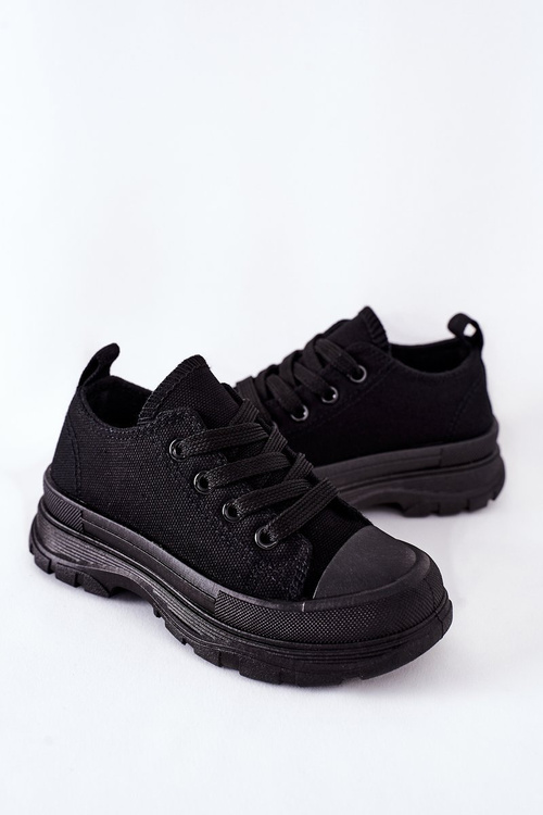 Children's Sneakers On A Platform Black Travel Time