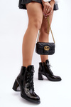 Women's Laced Heel Boots D&A CR8163 Black