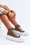 Women's High Sneakers Leopard Pattern Brown Florensi