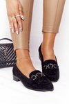 Elegant Women's Loafers Vinceza 10585 Suede Black