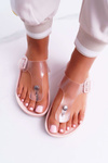Women's Flip Flops Transparent Strap Pink Framona