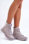 Trampki Wysokie Damskie Zamsz Szare Eleamia RE10P