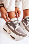 Sneakersy Sportowe Buty Damskie Biało-Szare New Horizon