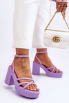 Fashionable High Heels Sandals With Straps Violet Shemira