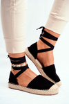 Women’s Espadrilles Laced Black Bonjour