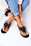 Flat Sandals With A Bow Lu Boo Black