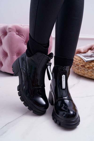 Women's Flat Heel Boots Black Emelia