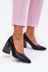 Leather Heels On A Heel Black Gregosa