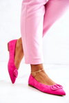 Suede Pointed Ballerinas Pink Neriso