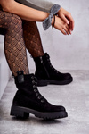 Warm Suede Lace Up Boots Black Ritta