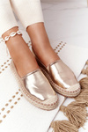 Leather Espadrilles On A Braided Sole Big Star HH274503 Gold