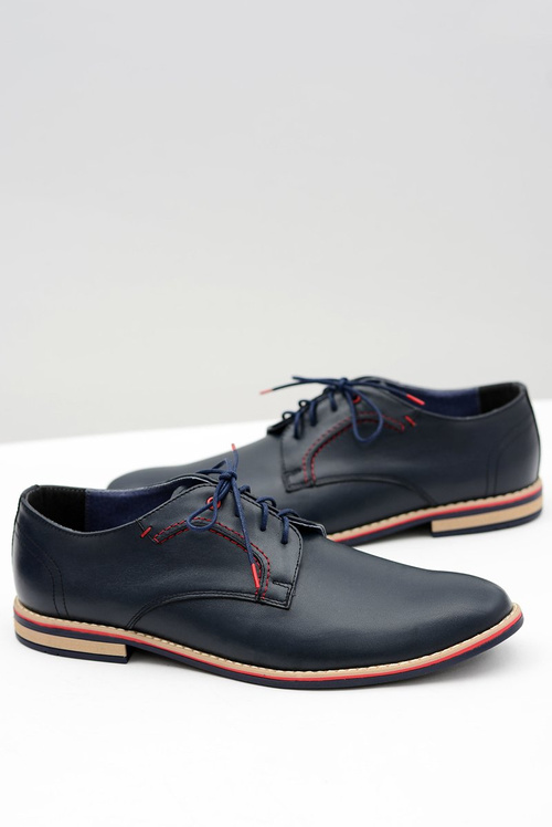 Men's Bednarek Elegant Leather Semi Shoes Pietro Navy Blue