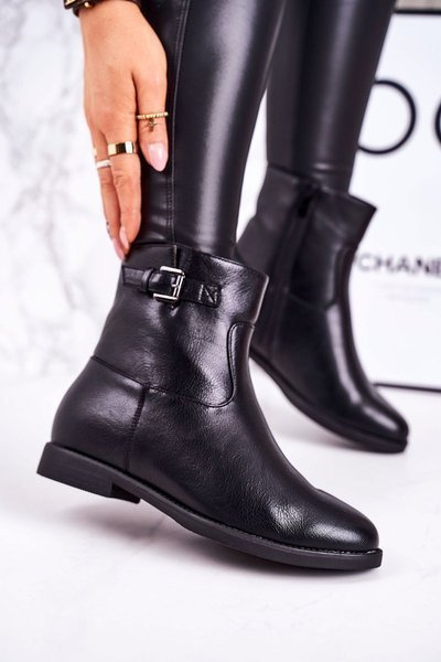 Women's Insulated Boots With Buckle Black Halfway