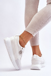 Sneakersy Damskie Platforma Białe Chana