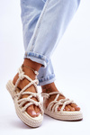 Women's Fashionable Braided Sandals Light beige Tiffanie