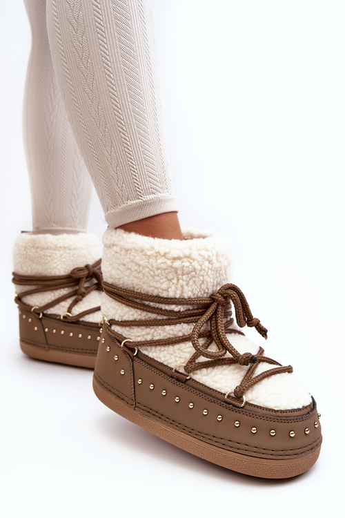 Women's Padded Snow Boots Brown Rohes