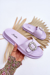 Women's Platform Slippers With Decoration Violet Beneca