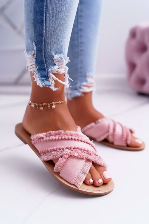 Women's Fabric Flip Flops Vices 7269 Pink Jamen